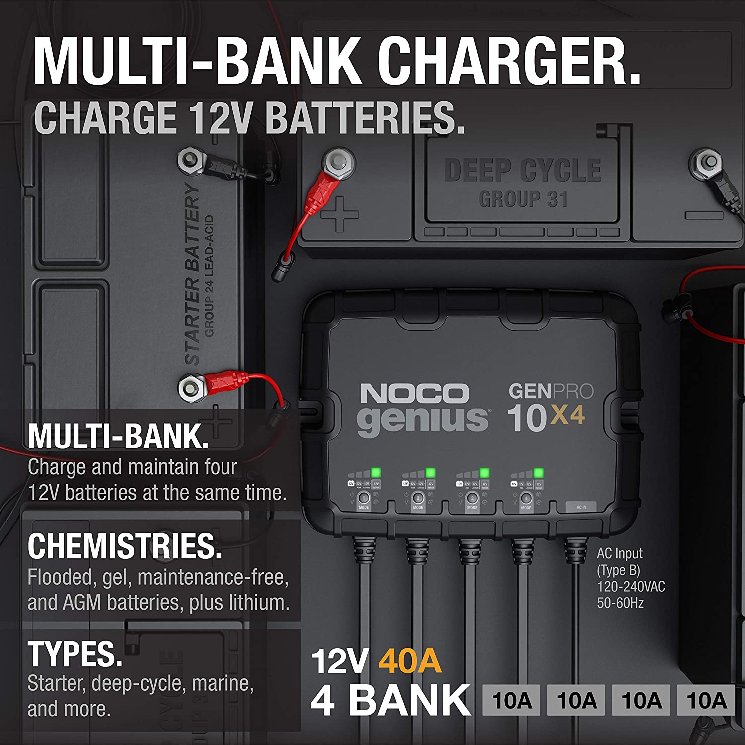 Noco Genius GENPRO10X4 Battery Charger Noco Genius GENPRO10X4 Battery Charger