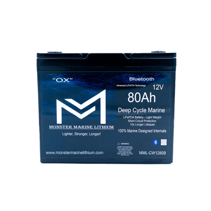 Monster Marine 12v 80Ah Bluetooth Lithium Battery