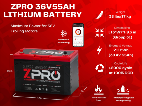 ZPRO 36v 55ah Lithium Battery
