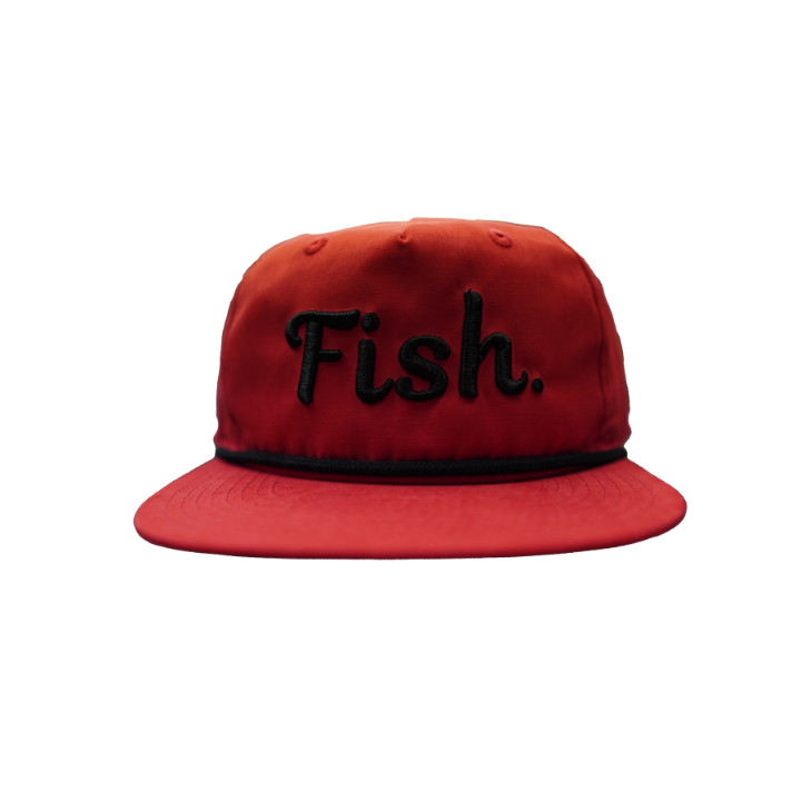 Fish. Classic Snapback Rope Hat (Red/Blk)