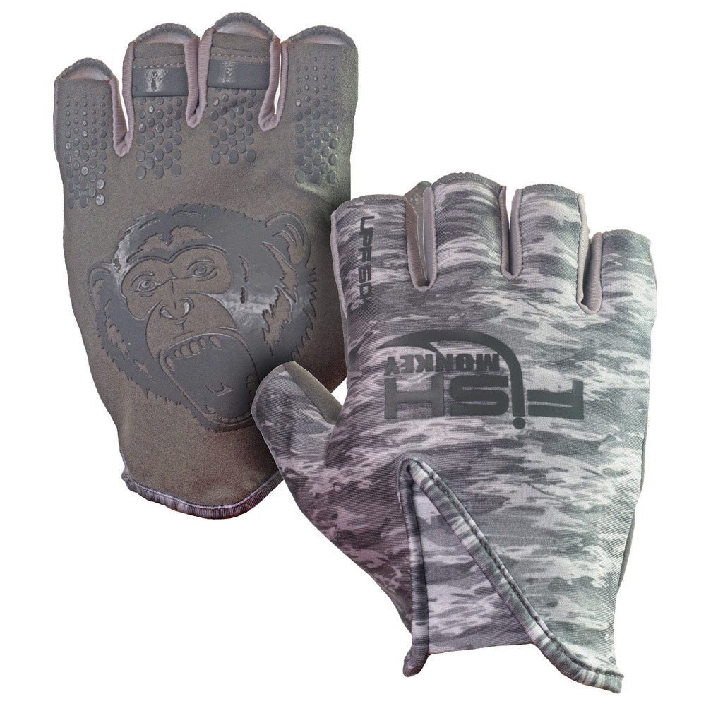 Fish Monkey Stubby Guide Sun Gloves-Grey