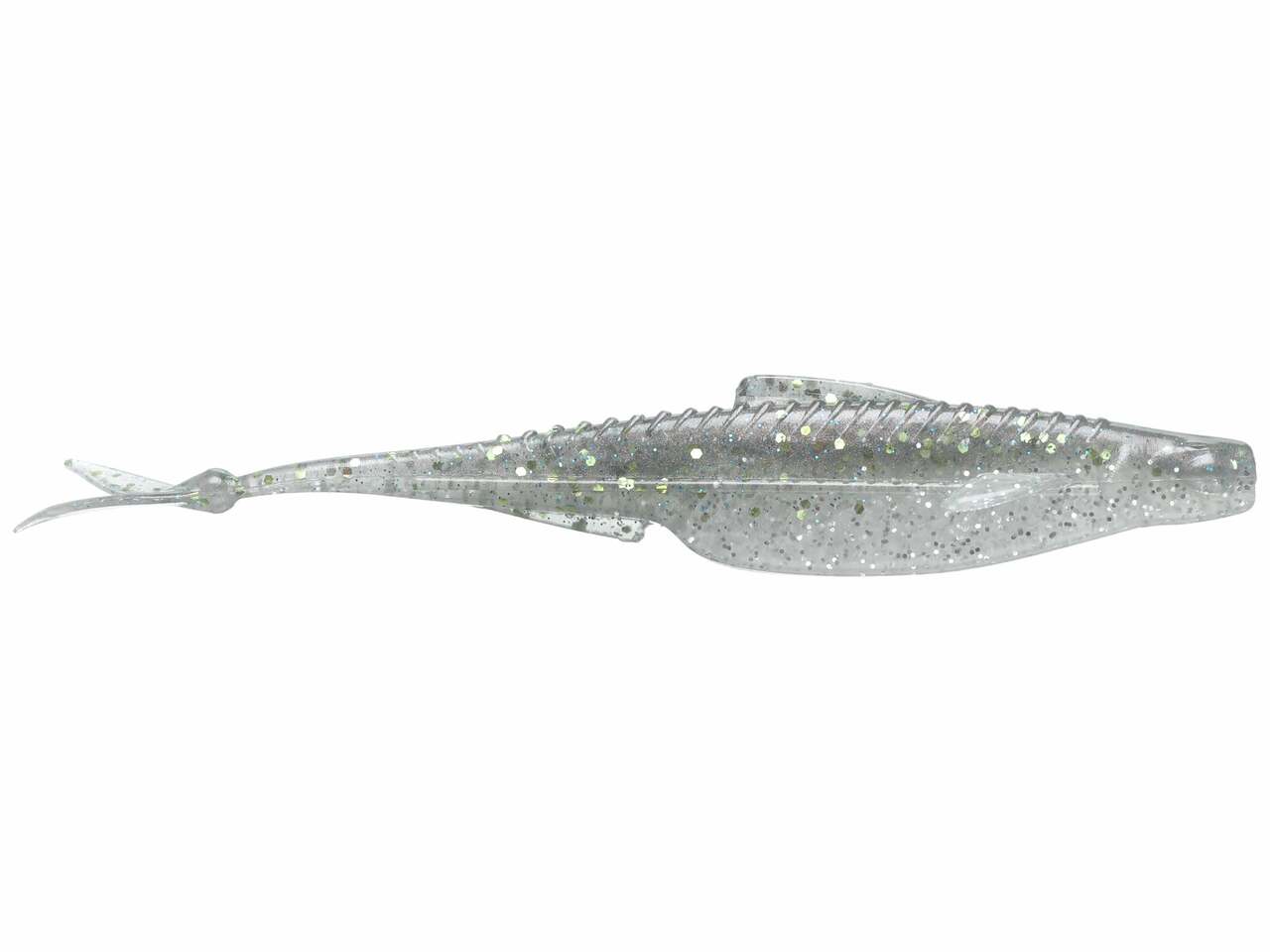 More than just your average soft plastic jerkbait, the 6th sense Flush Soft Jerkbait is packed with a number of details and realistic features that separate it from the competition. Measuring at 5.2” in length, this fluke style bait features a split belly and fork tail, but also includes matching pectoral fins, a dorsal fin, and keeled belly that allow the bait to remain in a balanced, upright position when fishing.
